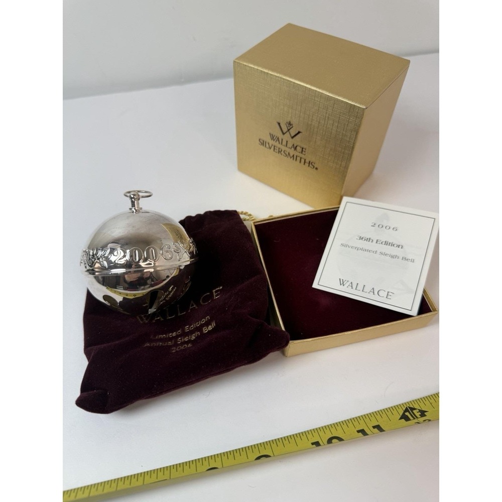Wallace Silverplated 2006 36th Edition Sleigh Bell Christmas Ornament‎